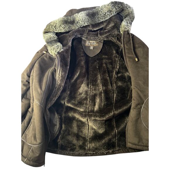 Big Chill Penny Lane Style Faux Suede and Fur Brown Coat XL - Picture 8 of 9